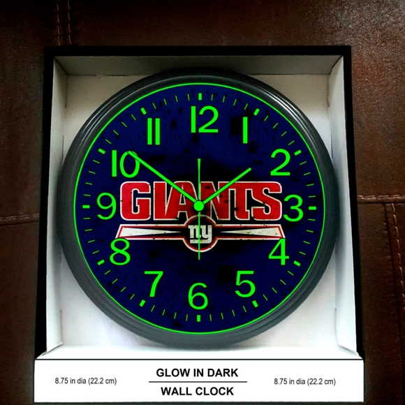 New York Giants NFL Glow In The Dark Wall Clock New, We Have All NFL Teams - Picture 2 of 2